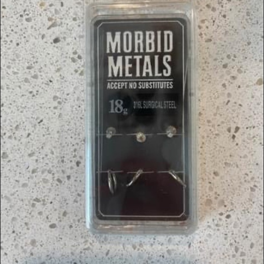 Hot topic morbid metals labret stud &hoops 6 pack.